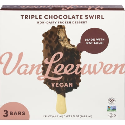 Van Leeuwen Ice Cream Frozen Dessert Non-Dairy Triple Chocolate Swirl 8/9 OZ [UNFI #3040334] [ebt]