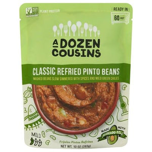 A Dozen Cousins Pinto Beans Refried Classic Mild 6/10 OZ [UNFI #2627495] [ebt]