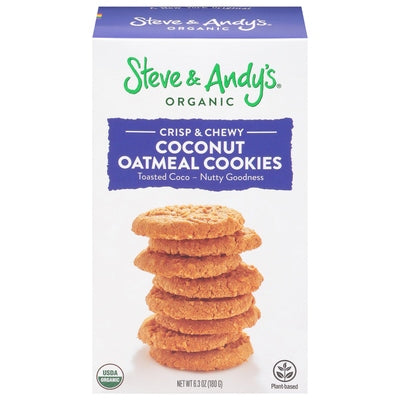 Steve & Andys Cookies Organic Coconut Oatmeal Crisp & Chewy 6/5.5 OZ [UNFI #03180577] [ebt]