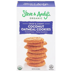 Steve & Andys Cookies Organic Coconut Oatmeal Crisp & Chewy 6/5.5 OZ [UNFI #03180577] [ebt]