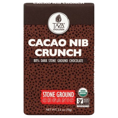 Taza Chocolate Dark Chocolate Stone Ground Organic Cacao Nib Crunch 10/2.5 OZ [UNFI #1689553] [ebt]