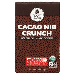 Taza Chocolate Dark Chocolate Stone Ground Organic Cacao Nib Crunch 10/2.5 OZ [UNFI #1689553] [ebt]