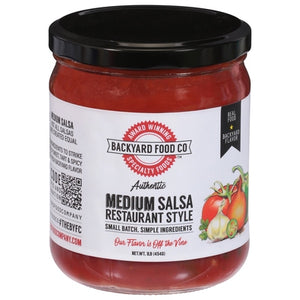 The Backyard Food Company Salsa Restaurant Style Medium 6/16 OZ [UNFI #02802486] [ebt]