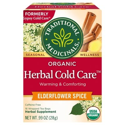 Traditional Medicinals Herbal Supplement Organic Herbal Cold Care Elderflower Spice Tea Bags 6/16 BAG [UNFI #649707] [ebt]