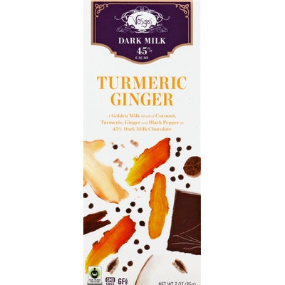 Vosges Golden Milk Turmeric Ginger Dark Milk (45%) Cacao 12/3 OZ [UNFI-CARLISLE #01986108] [ebt]
