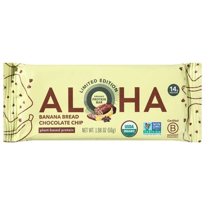 Aloha Protein Bar Organic Banana Bread Chocolate Chip 12/1.98 OZ [UNFI-CARLISLE #03088606] [ebt]