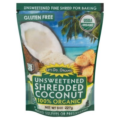 Lets Do Organic Shredded Coconut Unsweetened 12/8 OZ [UNFI #187153] [ebt]
