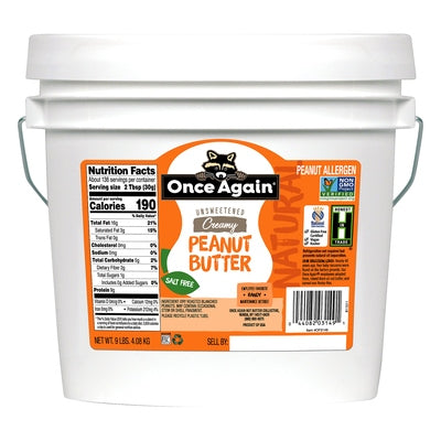 Once Again Peanut Butter Creamy Natural Unsweetened 9 LB [UNFI #0251959] [ebt]