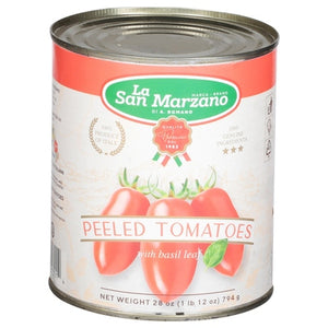 La San Marzano Tomatoes With Basil Leaf Peeled 6/28 OZ [UNFI #2932366] [ebt]