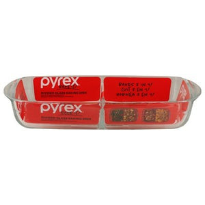 Pyrex Baking Dish Divided Glass 1.7 Quart 8 Inch X 12 Inch 4CT [UNFI #2888410]