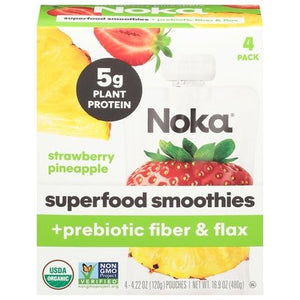 Noka Superfood Smoothies Strawberry Pineapple 4 Pack 6/4 PACK [UNFI #2706794] [ebt]