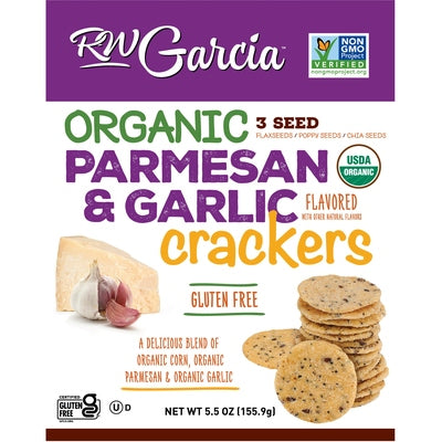 R W Garcia Parmesan & Garlic Organic 3 Seed 6/5.5 OZ [UNFI #03048469] [ebt]