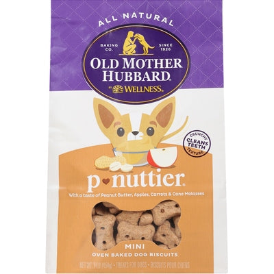 Old Mother Hubbard Dog Biscuits Oven Baked P-Nuttier Mini 4/16 OZ [UNFI #2850725]