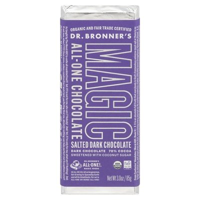 Dr Bronners Dark Chocolate Salted 70% Cocoa 12/3 OZ [UNFI-CARLISLE #2724110] [ebt]