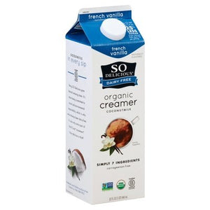 So Delicious Coconutmilk Creamer Dairy Free Organic French Vanilla 12/32 OZ [UNFI #2383479] [ebt]