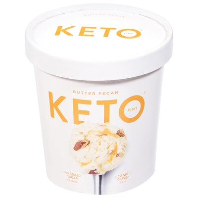 Keto Pint Ice Cream Zero Added Sugar Butter Pecan 8/16 OZ [UNFI #02654705] [ebt]