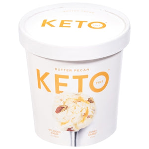 Keto Pint Ice Cream Zero Added Sugar Butter Pecan 8/16 OZ [UNFI #02654705] [ebt]