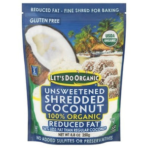Lets Do Organic Shredded Coconut Reduced Fat Unsweetened 12/8.8 OZ [UNFI #187211] [ebt]