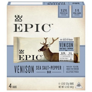 Epic Bar Venison Sea Salt + Pepper 8/4/1.3 OZ [UNFI #2727261] [ebt]