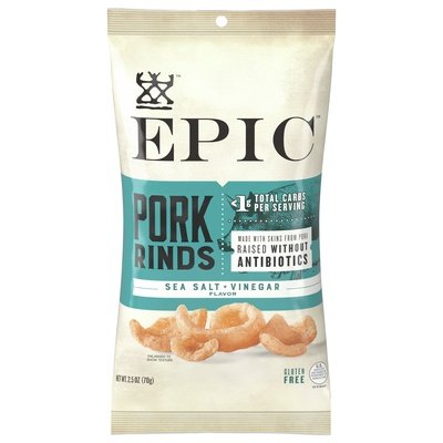 Epic Pork Rinds Sea Salt + Vinegar Flavor 12/2.5 OZ [UNFI #2732774] [ebt]