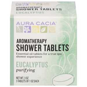Aura Cacia Shower Tablets Aromatherapy Eucalyptus Purifying 1/3 OZ [UNFI-CARLISLE #414367]
