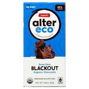 Alter Eco Dark Chocolate Organic Deep Dark Blackout 85% Cocoa 12/2.82 OZ [UNFI-CARLISLE #1099423] [ebt]