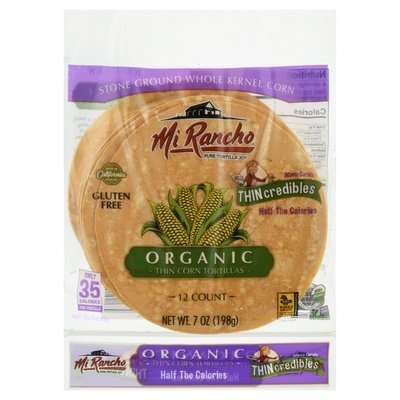 Mi Rancho Tortillas Organic Corn Thin 12/7 OZ [UNFI #2830131] [ebt]