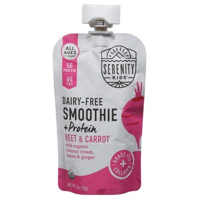 Serenity Kids Smoothie + Protein Dairy-Free Beet & Carrot 6+ Months 6/3.5 OZ [UNFI-CARLISLE #2929800] [ebt]