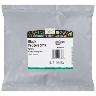Frontier Nat Prod Co-Op Black Peppercorns Whole 1LB [UNFI-CARLISLE #735787] [ebt]
