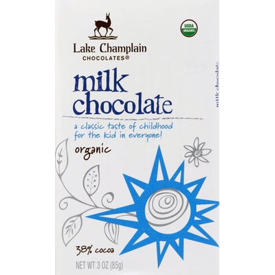 Lake Champlain Milk Chocolate Organic 38% Cocoa 12/3 OZ [UNFI-CARLISLE #02606689] [ebt]