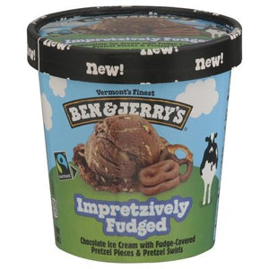 Ben & Jerrys Ice Cream Chocolate Impretzively Fudged 8/PINT [UNFI #3054244] [ebt]