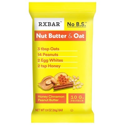Rxbar Protein Bar Nut Butter & Oat Honey Cinnamon Peanut Butter 12/1.9 OZ [UNFI-CARLISLE #2836856] [ebt]