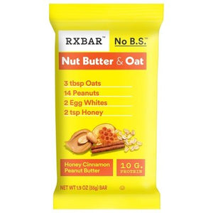 Rxbar Protein Bar Nut Butter & Oat Honey Cinnamon Peanut Butter 12/1.9 OZ [UNFI-CARLISLE #2836856] [ebt]