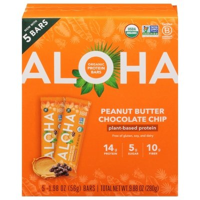 Aloha Protein Bars Peanut Butter Chocolate Chip 6/5 PK [UNFI #2958064] [ebt]