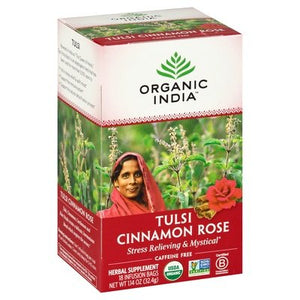 Organic India Herbal Supplement Tulsi Cinnamon Rose Caffeine Free Infusion Bags 6/18 BAG [UNFI #1105642] [ebt]