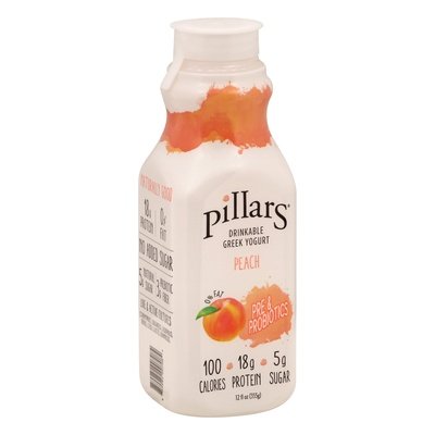 Pillars Yogurt Greek Drinkable Peach 8/12 OZ [UNFI #2539179] [ebt]