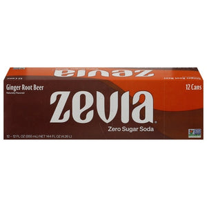 Zevia Soda Zero Sugar Ginger Root Beer 2/12/12 Z [UNFI #2892107] [ebt] D