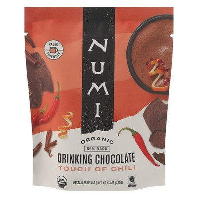 Numi Drinking Chocolate Organic 65% Dark Touch Of Chili 6/6.3 OZ [UNFI #2568541] [ebt]