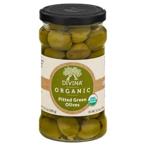 Divina Olives Organic Green Pitted 6/6 OZ [UNFI #408682] [ebt]