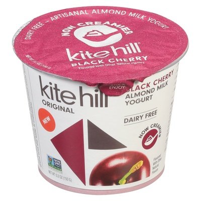 Kite Hill Yogurt Almond Milk Black Cherry Original 8/5.3 OZ [UNFI #2833234] [ebt]