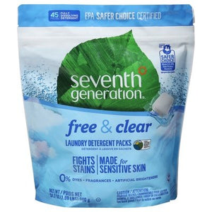 Seventh Generation Laundry Detergent Packs Free & Clear 8/45 CT [UNFI #1875657]