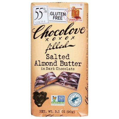 Chocolove Salted Almond Butter In Dark Chocolate Filled 55% Cocoa 10/3.2 OZ [UNFI-CARLISLE #1815448] [ebt]