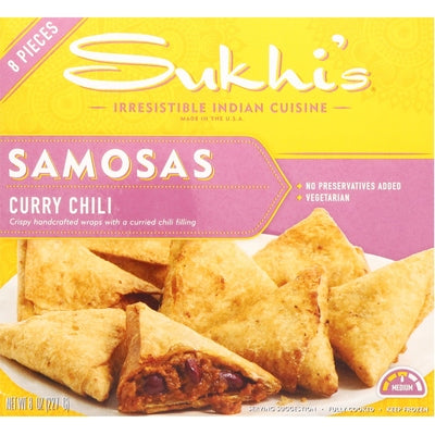 Sukhis Samosas Curry Chili Medium 6/8 OZ [UNFI #03071560] [ebt]