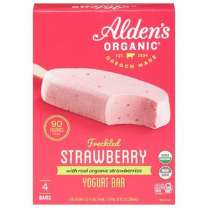 Aldens Organic Yogurt Bar Strawberry Freckled 12/4/2.5 OZ [UNFI #2399202] [ebt]