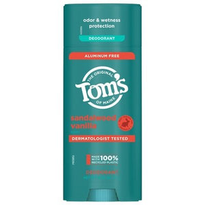 Toms Of Maine Deodorant Sandalwood Vanilla Scent Aluminum Free 1/3.25 OZ [UNFI-CARLISLE #3037694]