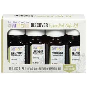 Aura Cacia Essential Oils Kit Discover 1/4/.25 OZ [UNFI-CARLISLE #1830975]