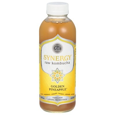 Gts Raw Kombucha Golden Pineapple 12/16 OZ [UNFI #2441392] [ebt] D