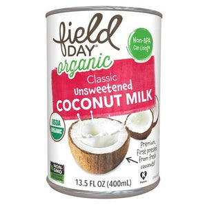 Field Day Classic Unsweetened Coconut Milk 12/13.5 OZ [UNFI #1801638] [ebt]