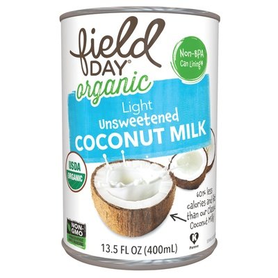 Field Day Light Unsweetened Coconut Milk 12/13.5 OZ [UNFI #1801646] [ebt]