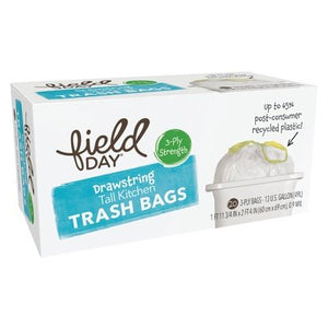 Field Day Tall Kitchen Trash Bags 13Gal 12/20 CT [UNFI #1824606]